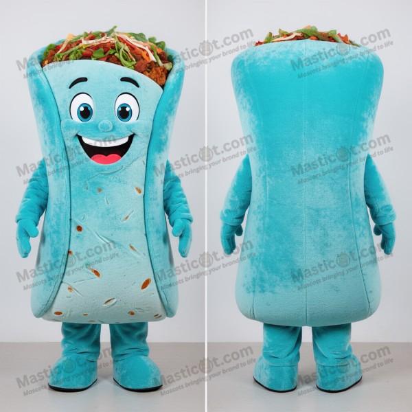 Cyaan fluweelzachte enchilada-mascotte - Masticot.com