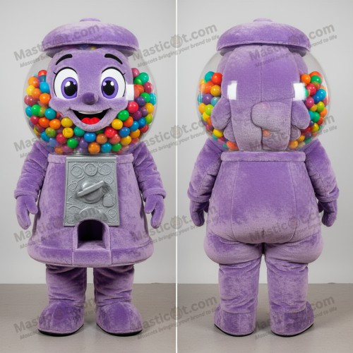 Lavender rounded gumball machine mascot - Masticot.com