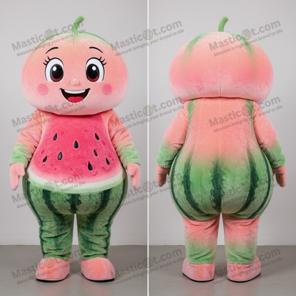 Vibrant pink green watermelon mascot - Masticot.com