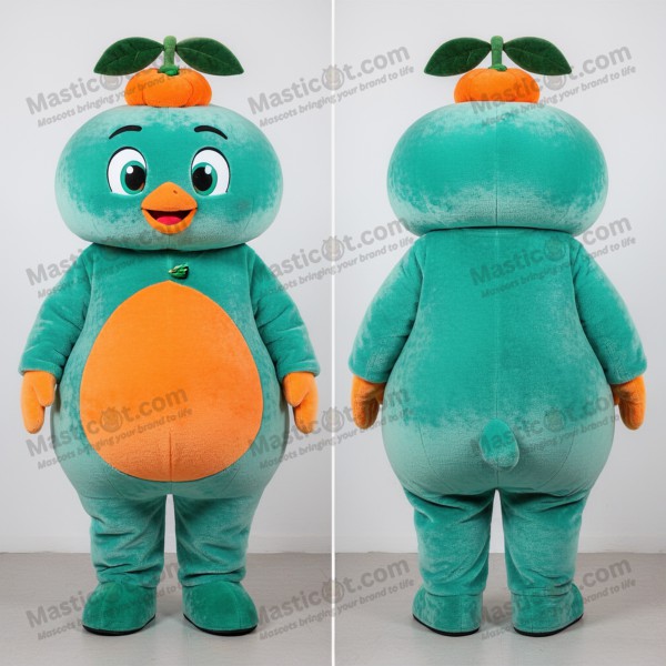 Teal velvety mandarin mascot - Masticot.com