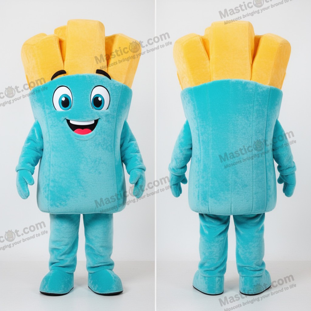 Mascotte Cartoon Frites Bleues - Frites - MASTICOT_23517 - Masticot.com