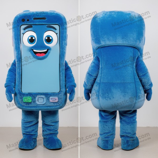 Cobalt blue playful phone mascot - Masticot.com