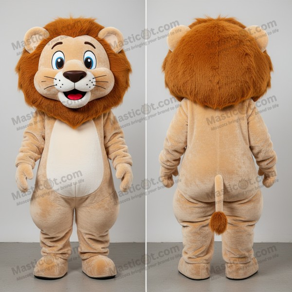 Golden broad shouldered lion mascot - Masticot.com