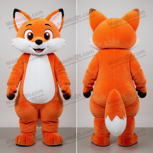 Rust orange wide eyed fox mascot - Masticot.com