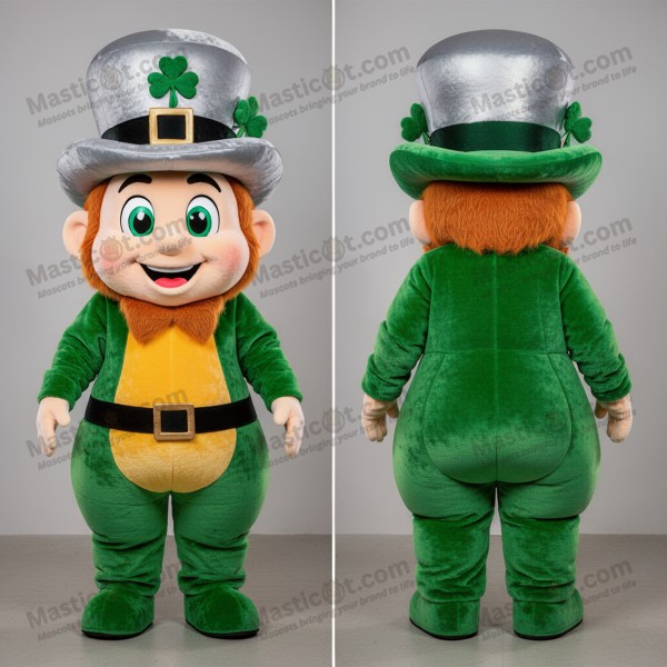 Smaragdgrønn bredskuldret leprechaun-hatt mascot -