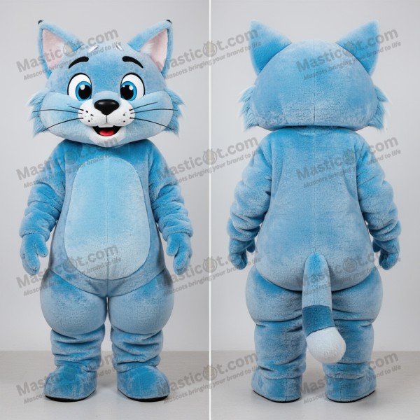 Sky blue playful bobcat mascot - Masticot.com