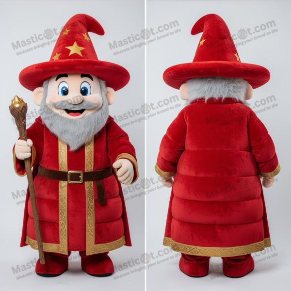 Crimson velvet wizard mascot - Masticot.com