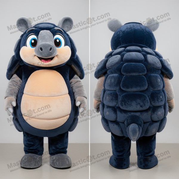 Navy rounded glyptodon mascot - Masticot.com