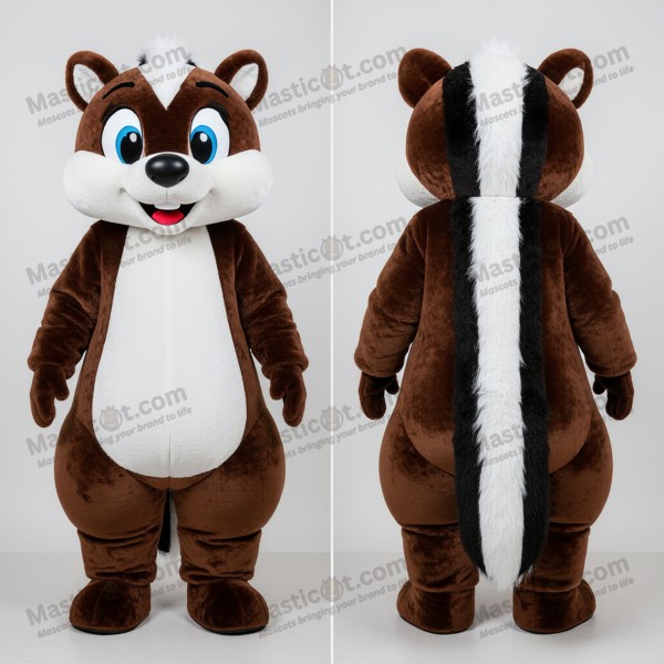 Chocolate Brown Cartoon Skunk Mascot - Masticot.com
