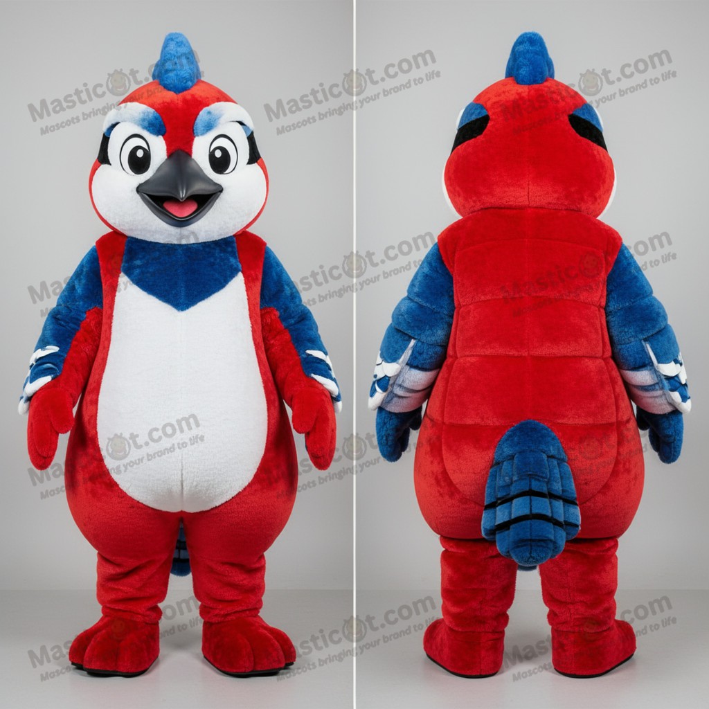 Indigo feathered blue jay mascot - Masticot.com