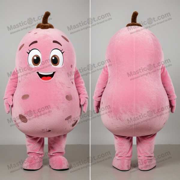 Velvety pink plump potato mascot - Masticot.com