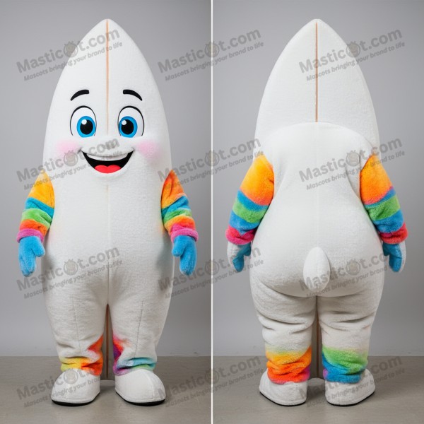 Azure blue sleek surfboard mascot - Masticot.com