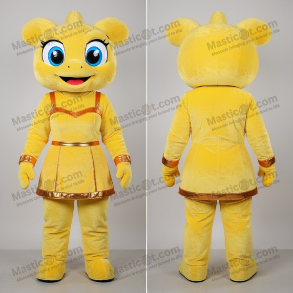 Yellow velvety hydra mascot - Masticot.com