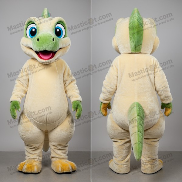 Krémová kulatá kostýmní maskota koelofýze - Masticot.com