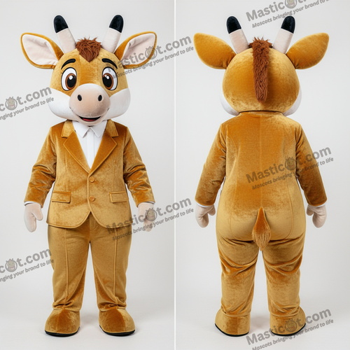Mascotte Okapi Dorée en Velours - Okapi - MASTICOT_24061 - Masticot.com