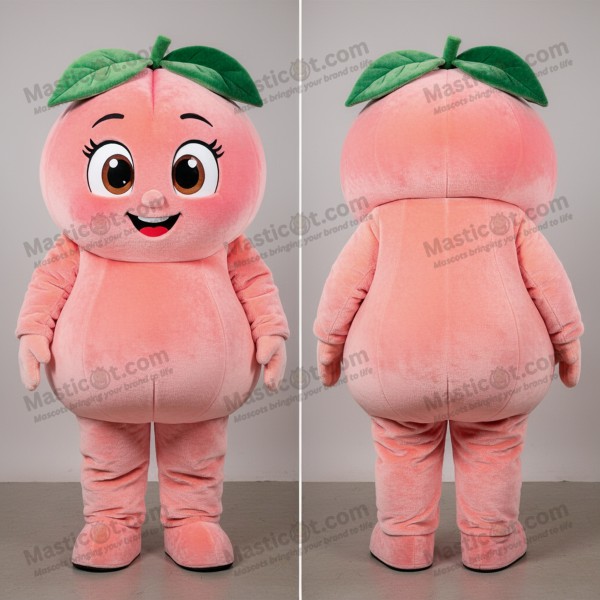 Blush pink rounded apricot mascot - Masticot.com