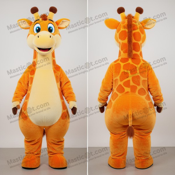 Rust orange gentle giraffe mascot - Masticot.com