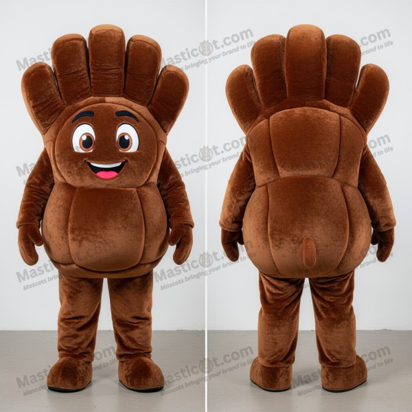 Velvet brown spherical handball ball mascot - Masticot.com