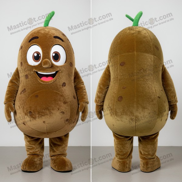 Olive green cuddly potato mascot - Masticot.com