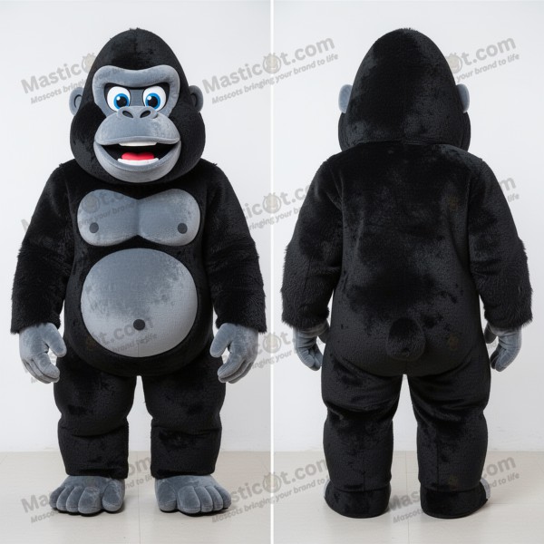 Jet Black Cartoon Gorilla Mascot - Masticot.com