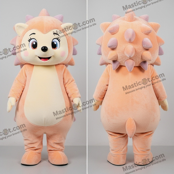 Peach colored rounded hedgehog mascot - Hedgehog - MASTICOT_24598 - Masticot.com