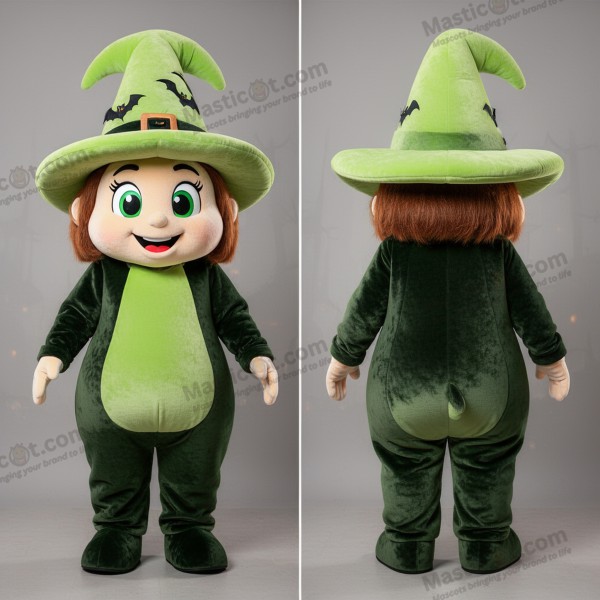 Cappello da Strega Verde Lime Tondo Mascotte - Cappello da Strega - MASTICOT_24671 - Masticot.com