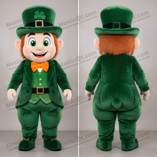 Forest green cheerful leprechaun mascot - Masticot.com