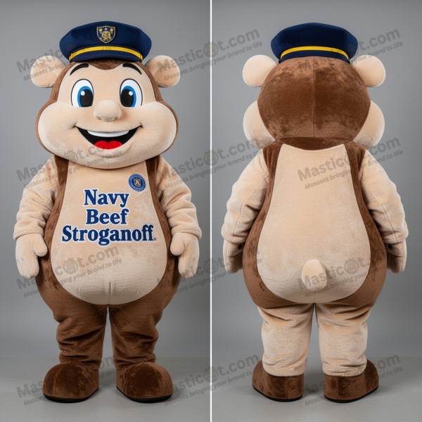 Beigebrun, jovial biff stroganoff-maskot - Masticot.com