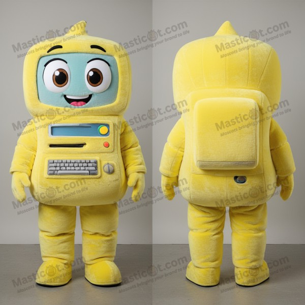 Lemon Yellow Cartoon Computer Mascot - Masticot.com