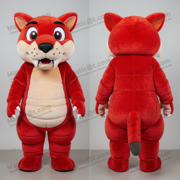 Maskot Thylacosmilus s širokými rameny – karmínová barva -