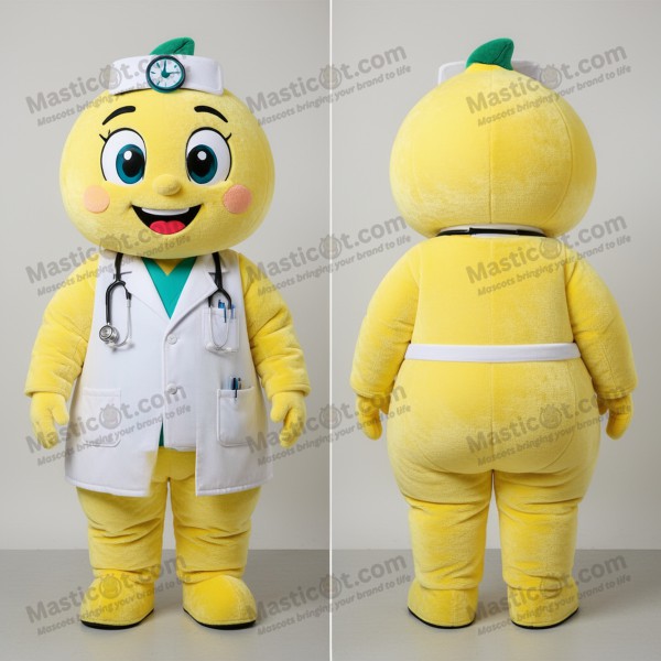 Lemon yellow cheerful doctor mascot - Masticot.com
