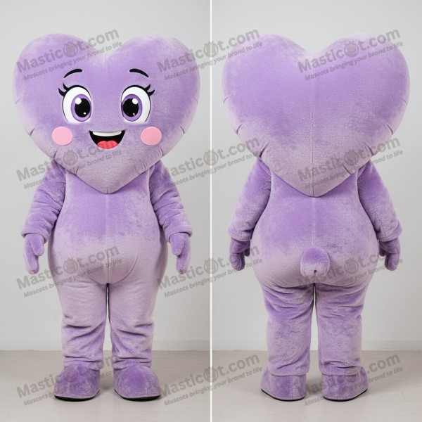 Lavender velvety heart shaped balloons mascot - Heart