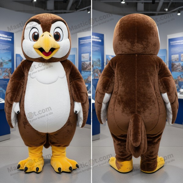 Chocolate Brown Cartoon Falcon Mascot - Masticot.com