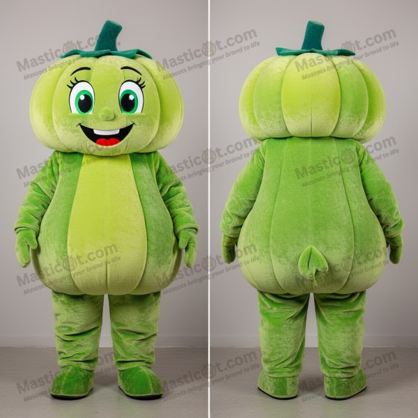 Lime green rounded pumpkin mascot - Masticot.com