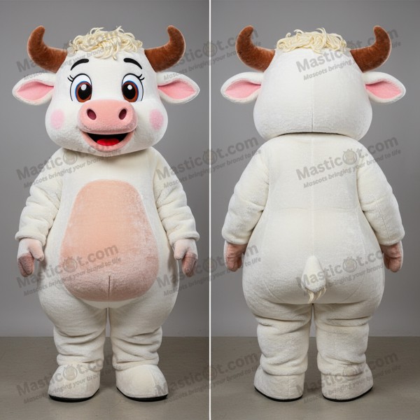 Deilig kremhvit oksekjøttstroganoff-maskot - Masticot.com