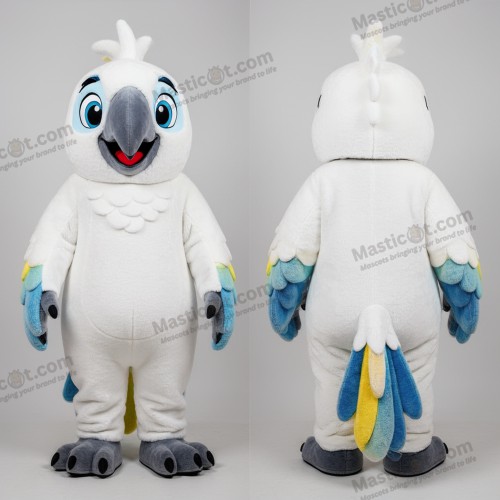 Pestrý bílý papoušek maskot - Ara - MASTICOT_25149 - Masticot.com