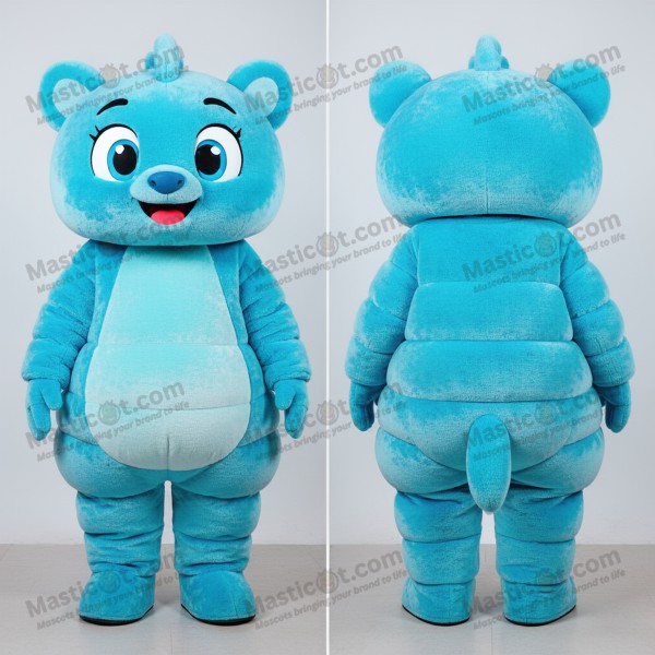 Cyan Velveteen Cartoon Pho Mascot - Masticot.com