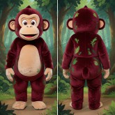 Maroon Velvety Chimpanzee Mascot - Masticot.com