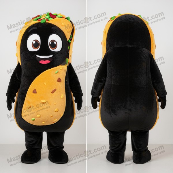 Black charming nachos mascot - Masticot.com