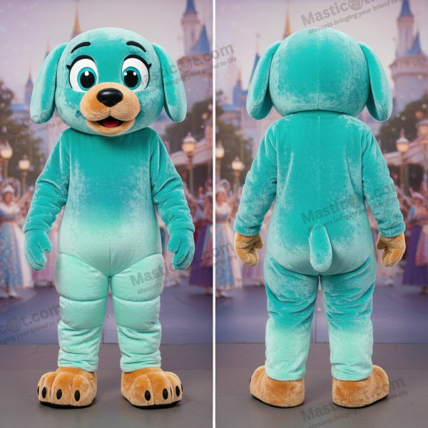Mascarilha de mascote aveludada turquesa - Aglet - MASTICOT_25262 - Masticot.com