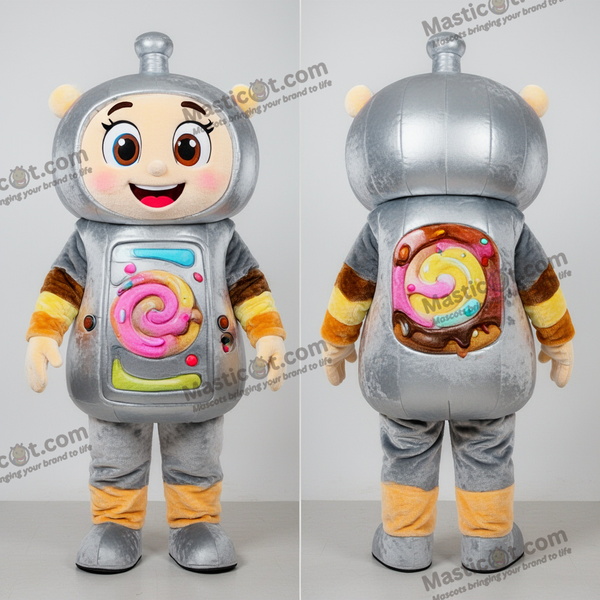 Silvery reflective gyro mascot - Gyro - MASTICOT_25345 - Masticot.com
