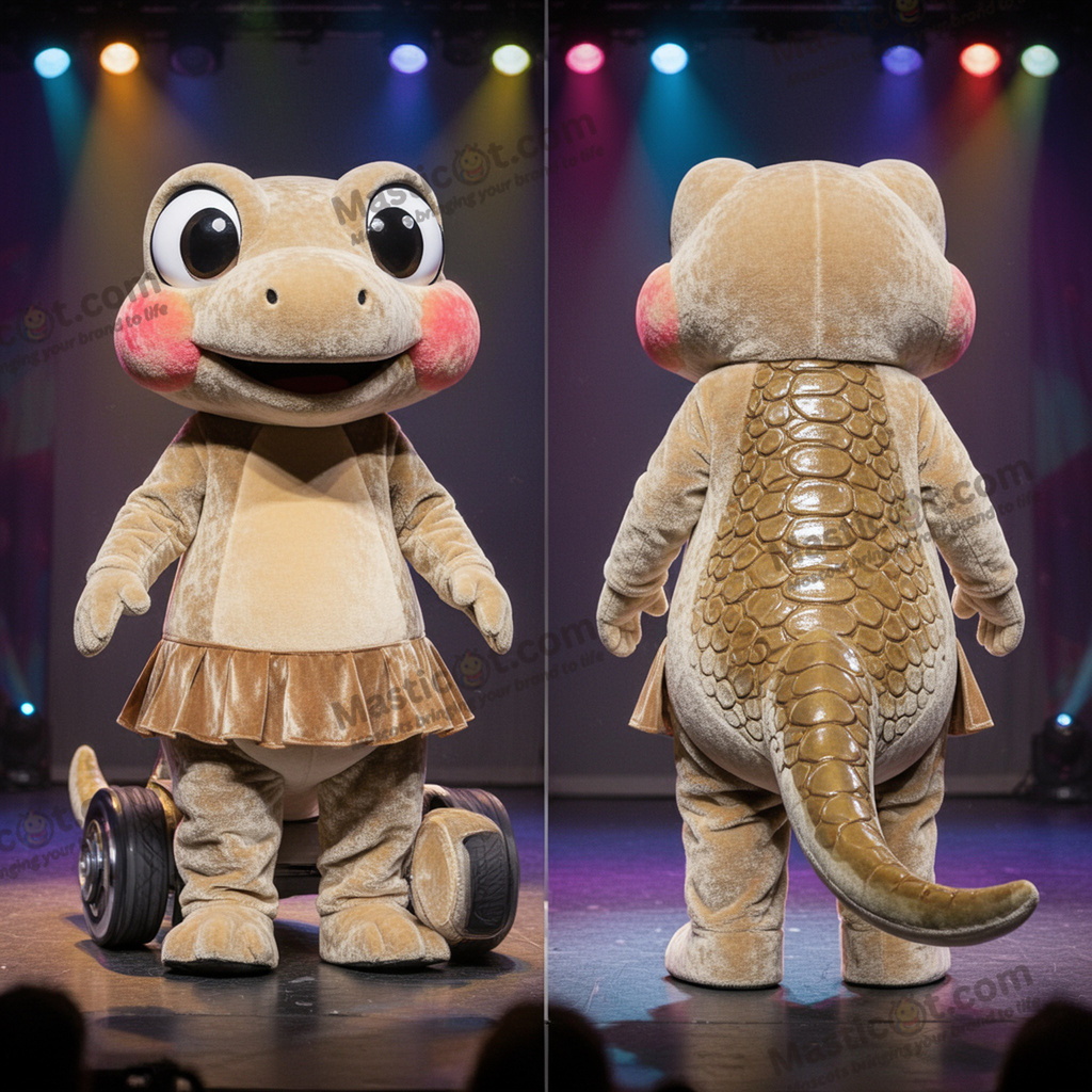 Beige toned plush lizard mascot - Lizard - MASTICOT_25346 - Masticot.com