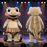 Beige toned plush lizard mascot - Lizard - MASTICOT_25346 - Masticot.com