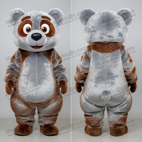 Silver rounded spectacled bear mascot - Masticot.com
