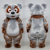 Silver rounded spectacled bear mascot - Masticot.com