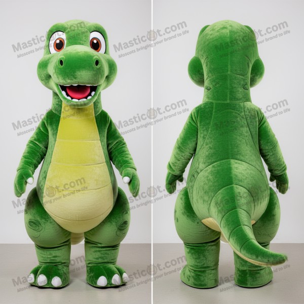 Mascotă de brachiosaurus jucăușă verde măslinie -