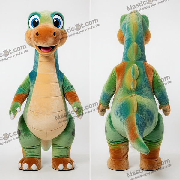 Mascote gigante gentil de Braquiossauro bege - Brachiossauro - MASTICOT_25462 - Masticot.com