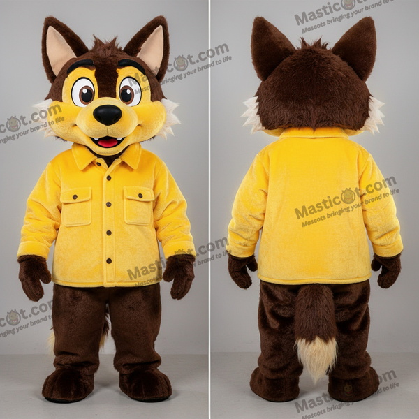 Mascote Say Wolf Dourado em Cartão - Diga Lobo - MASTICOT_25481 - Masticot.com