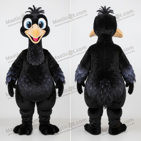 Dark feathered emu mascot - Masticot.com