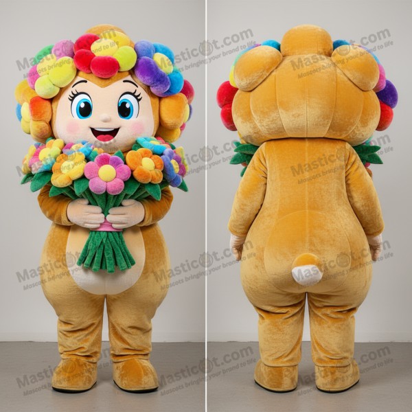 Gold radiant bouquet of flowers mascot - Masticot.com